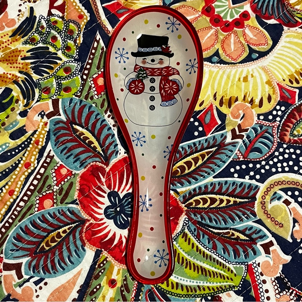 New! Temptations Snowman Spoon Rest